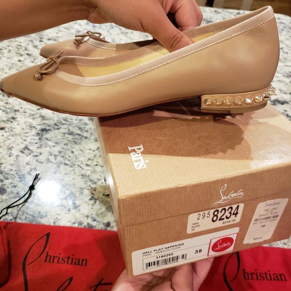 Christian Louboutin Shoes - NEW Christian Louboutin Nude Hall Flat Napa